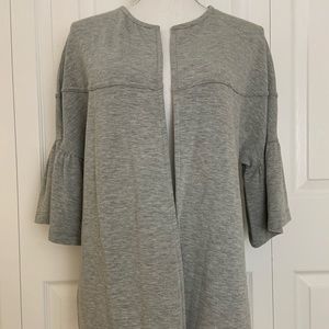 Pleione Heather Gray Fleece Cardigan